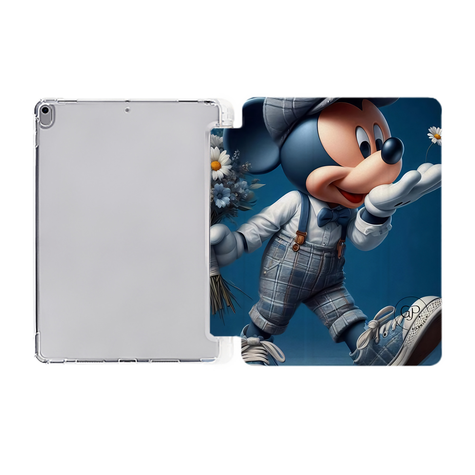 （画像用） ミッキーマウス Mickey Mouse IPad ケース ペン収納付き 三つ折りスタンド PUレザー×シリコン 対応機種9.5/10.5/10.9インチ
